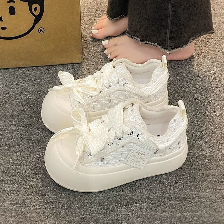 Damen Vintage Sport Sneakers mit komfortabler Gummisohle und weichem Obermaterial EB