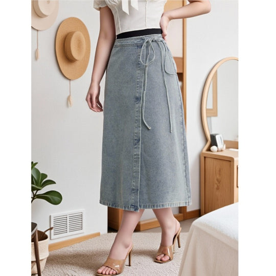 Damen Maxirock mit zeitlosem Wickeldesign und Gürteldetail EB