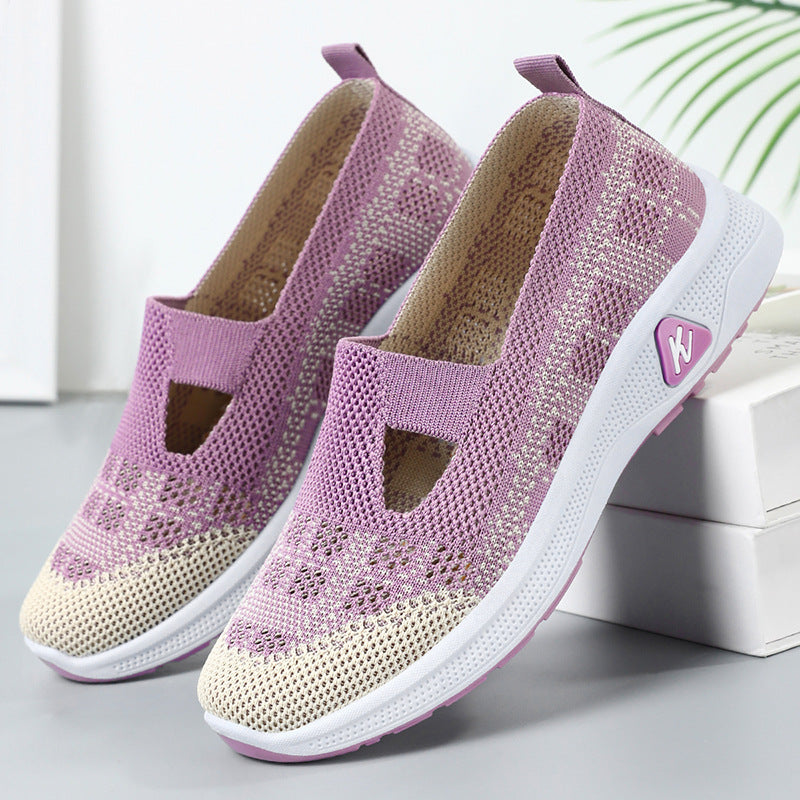 Damen Leichte Slip-On Sneakers mit flexibler Sohle und atmungsaktivem Obermaterial EB
