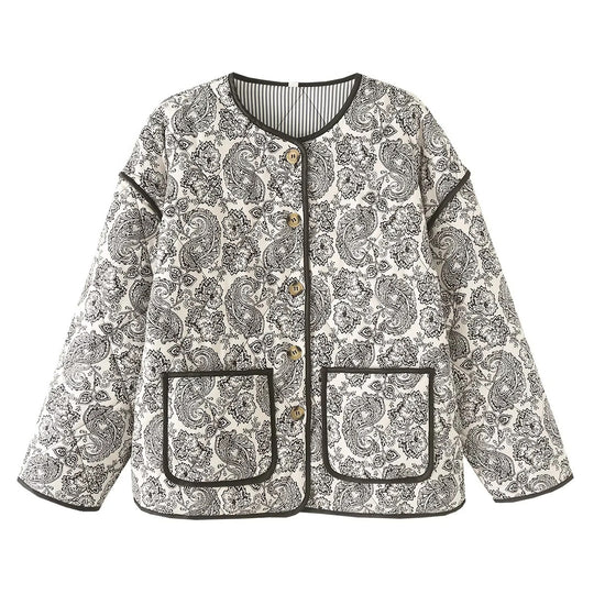 Damen modische Quiltjacke mit einzigartigem Paisleymuster EB