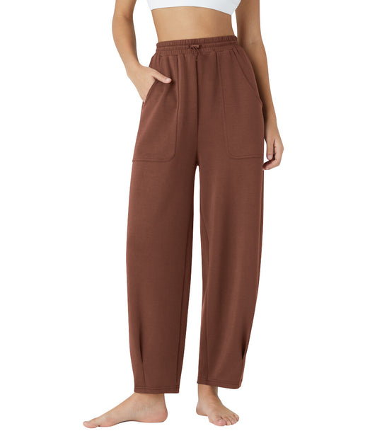 Damen weite Freizeithose mit elastischem Bund und praktischen Taschen EB