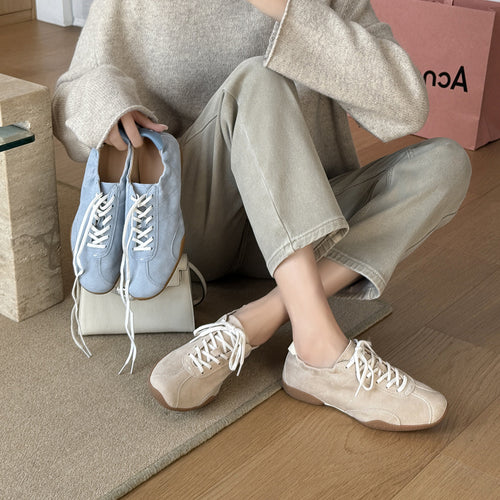 Damen Bequeme Sneakers aus hochwertigem Wildleder mit atmungsaktiver Innensohle EB