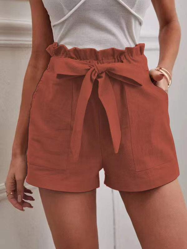 Damen Tailored Shorts mit Krawatte und praktischen Taschen EB