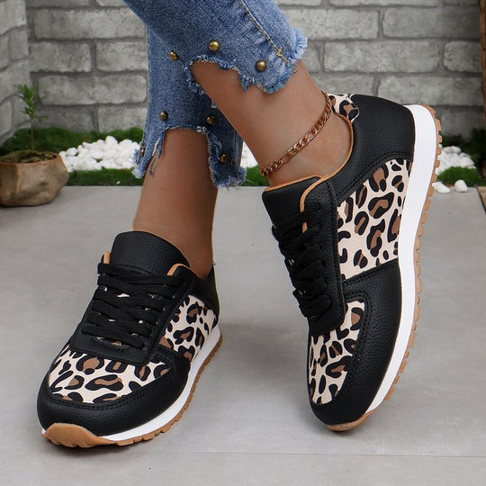 Damen Sportliche Sneaker mit animalistischem Muster und dämpfender Sohle EB