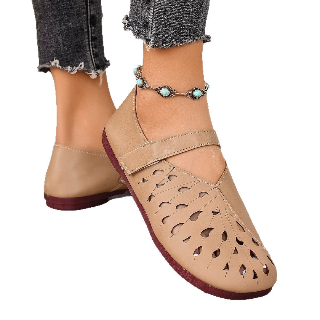 Damen bequeme Schlupfsandalen mit durchbrochenem Design EB