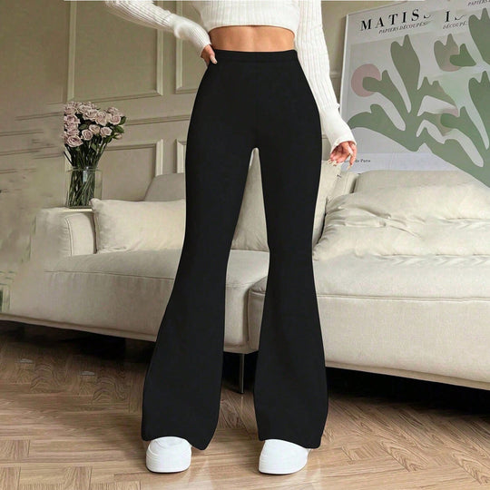 Damen Hohe Taille Flared Pants EB