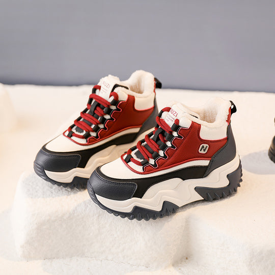 Damen sportliche High-Top Sneakers mit dickem Profil und dämpfendem Innenfutter EB