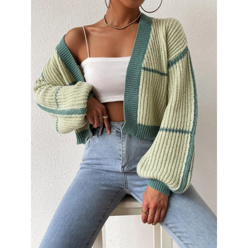 Damen Großer Strickcardigan mit voluminösen Ärmeln EB