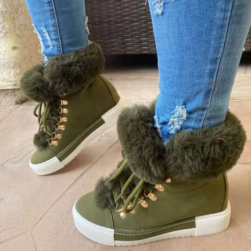 Warme Plüsch Plattform Stiefeletten EB