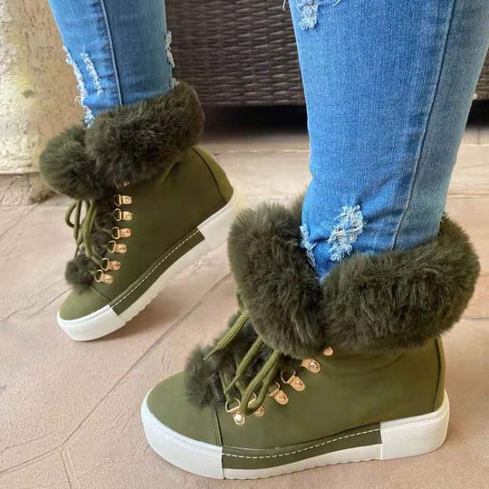 Warme Plüsch Plattform Stiefeletten EB