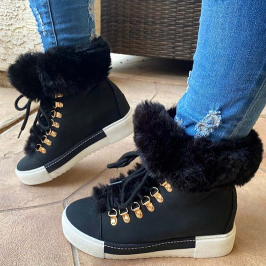 Warme Plüsch Plattform Stiefeletten EB