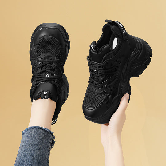 Damen sportliche Plateausneaker mit atmungsaktivem Obermaterial EB