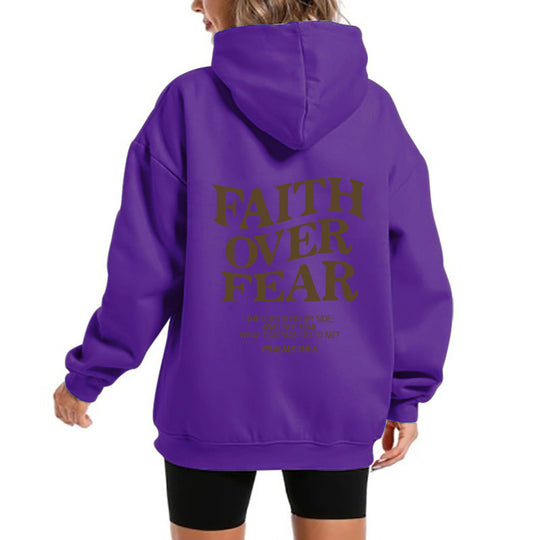 Damen Kapuzensweater mit motivierendem Schriftzug und bequemem Schnitt EB