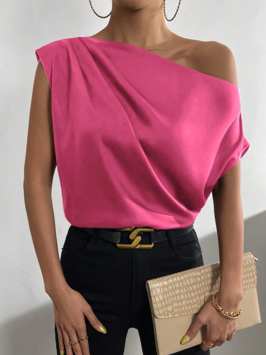 Damen Elegantes, schulterfreies Satinoberteil EB