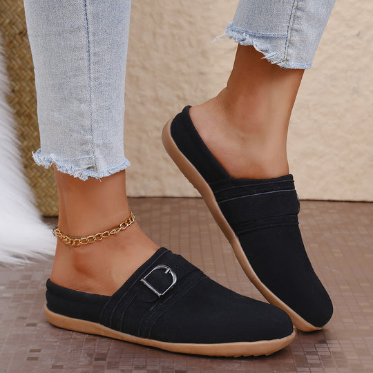 Damen Komfortable Mules mit modischer Schnalle EB