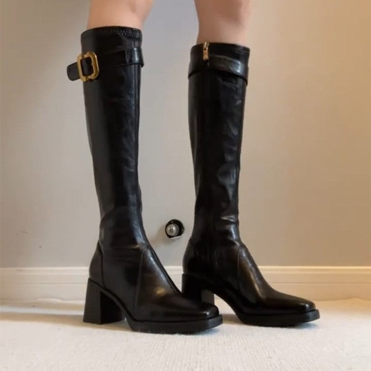 Damen Hochwertige Stiefel mit modernem Knöchelriemen von EB