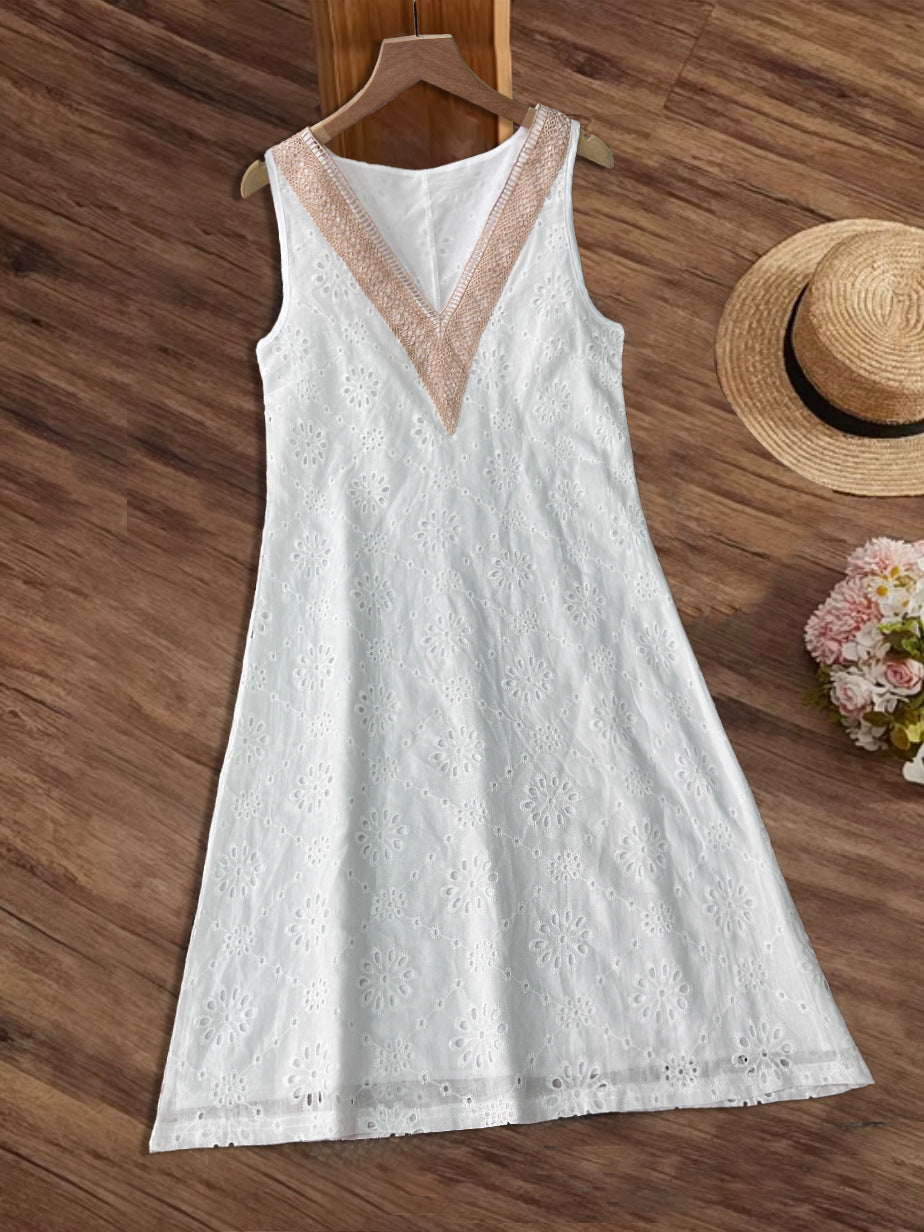 Damen luftiges Sommerkleid mit raffinierten Spitzenakzenten EB