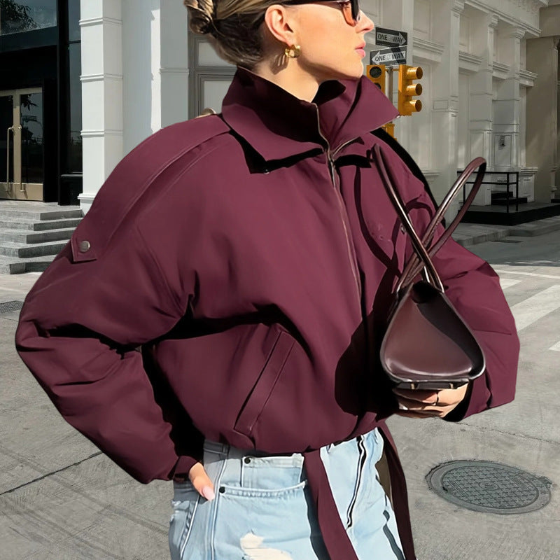 Damen Urbaner Parka mit hohem Stehkragen und innovativem Schnitt EB