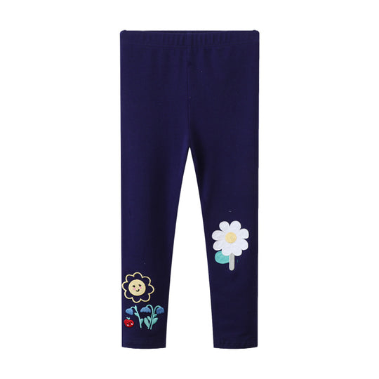 Mädchen Leggings mit verspielter Blumenapplikation EB