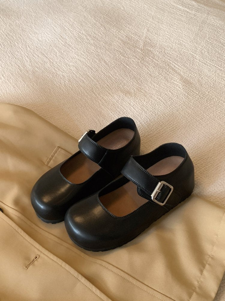 Damen Mary Jane Schuhe mit modischem Riemchen und bequemer Sohle EB