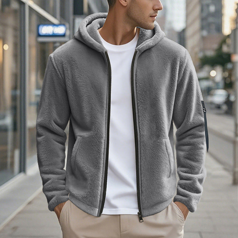 Herren Fleecejacke mit hohem Kragen und Wärmeisolierung EB