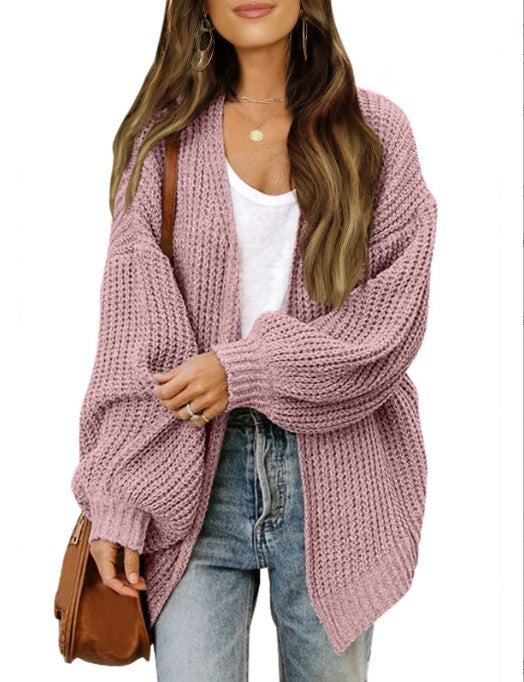 Damen Grobstrickjacke mit überschnittenen Schultern und lässigem Schnitt EB