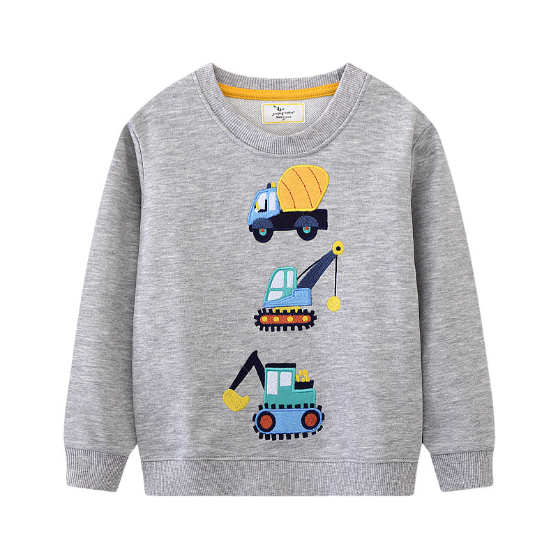 Jungen Sweatshirt mit aufregendem Baustellenmotiven EB