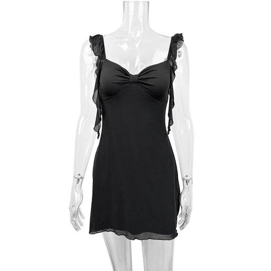 Damen Elegantes trägerloses Minikleid mit raffiniertem Schleifendetail EB