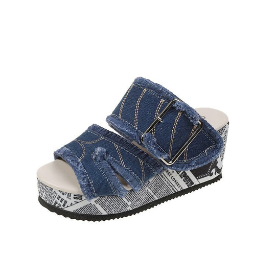 Damen Wedge-Sandalen mit eleganten Verzierungen EB