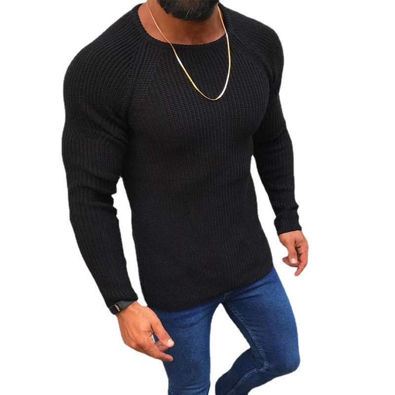 Herren Strickpullover mit strukturiertem Wabenmuster und engem Schnitt EB