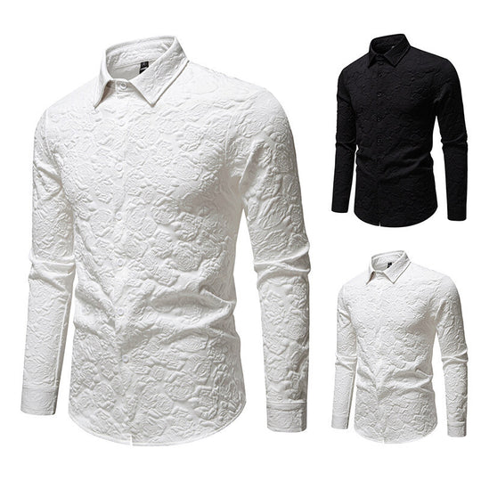 Herren Langarmhemd mit strukturiertem Design EB