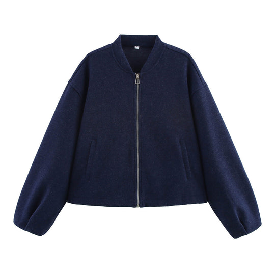 Damen lässige Steppjacke mit modernem Reißverschluss und praktischen Taschen EB