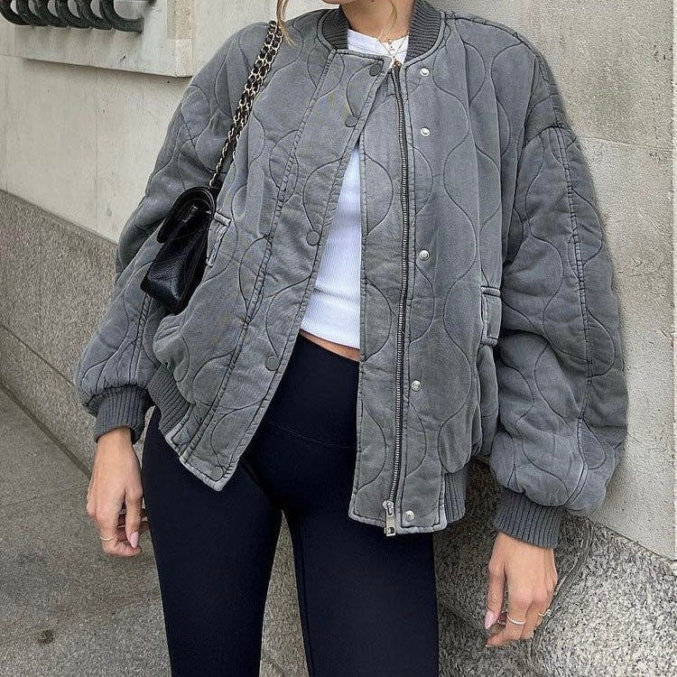 EB | Damen Gesteppte Oversized Bomberjacke