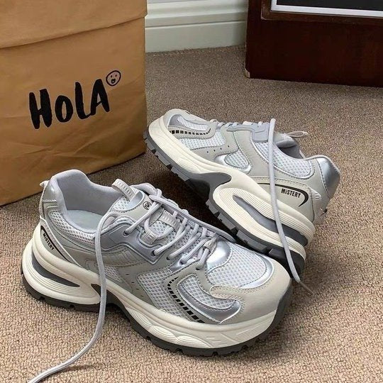 Damen Sportliche Sneakers mit atmungsaktiver Mesh-Oberfläche und dämpfender Zwischensohle EB