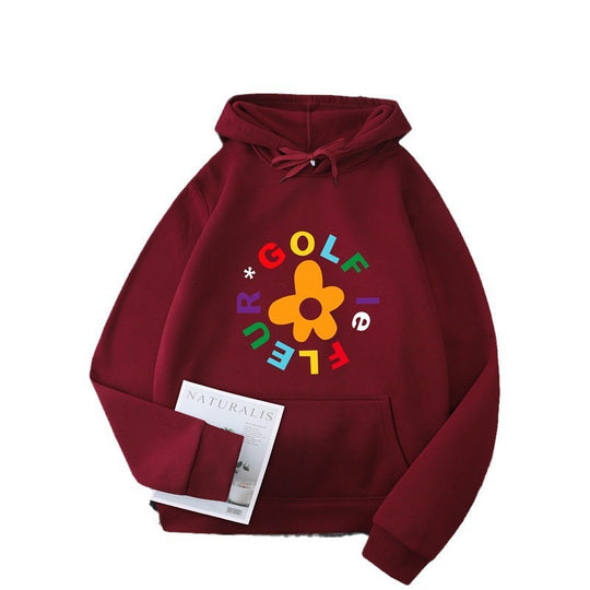 Damen Kapuzenpullover mit kreativem Blumen-Grafikdesign und bequemer Passform EB
