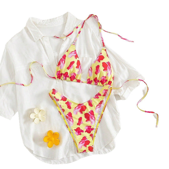 Damen Triangel-Bikini-Set mit floralem Design EB