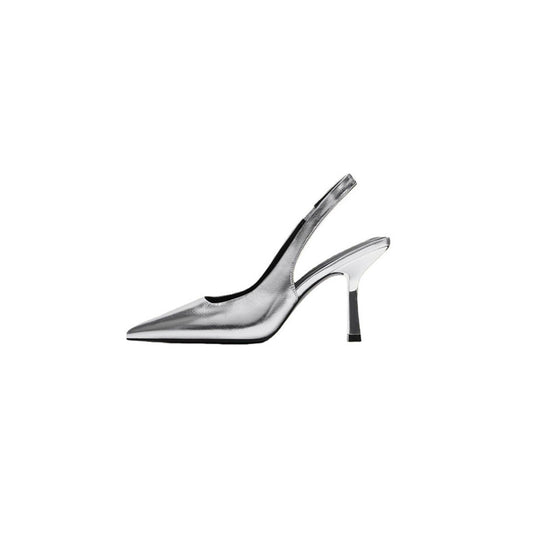 Damen Slingback High Heel Pumps mit elegantem metallic Finish EB