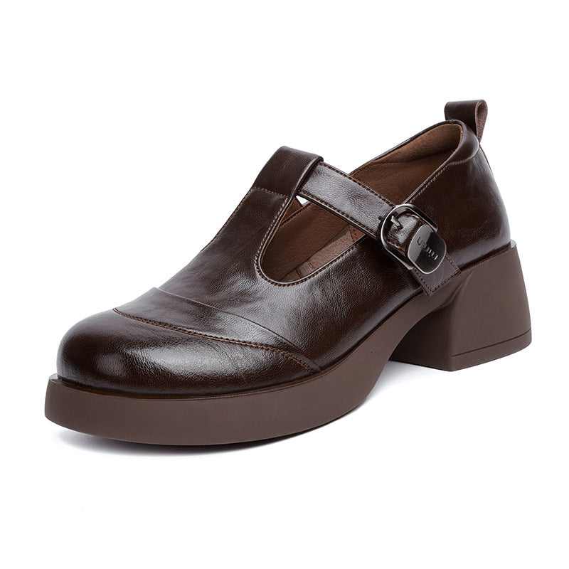 Damen elegante Mary Jane Pumps mit modernem Riemen und komfortablem Blockabsatz EB