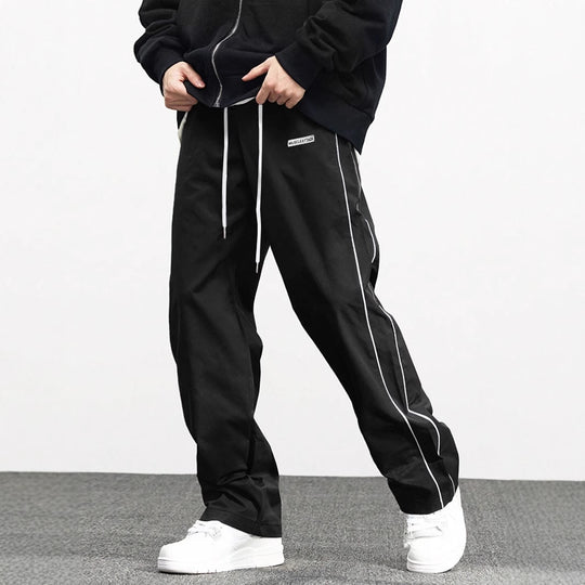 Herren Hochwertige Freizeithose mit verstellbarem Bund und seitlichen Streifen EB