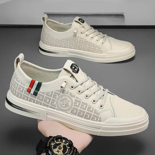 Damen modische Sneakers aus hochwertigem Leder mit strapazierfähiger Laufsohle EB