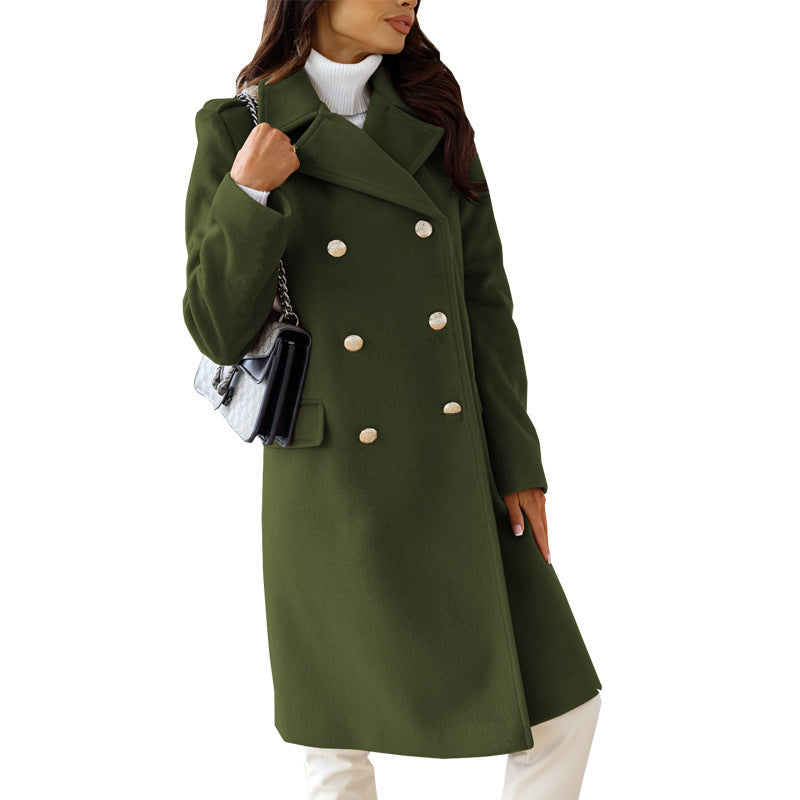 Damen Elegante und warme Wollmantel EB