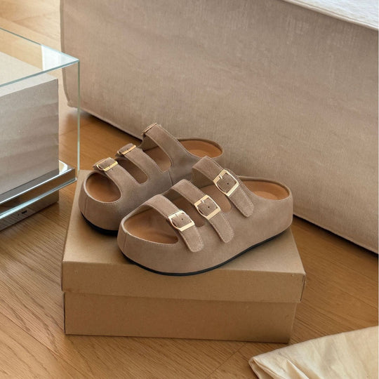 Damen Komfortable Riemensandalen mit verstellbaren Schnallen und ergonomischem Fußbett EB