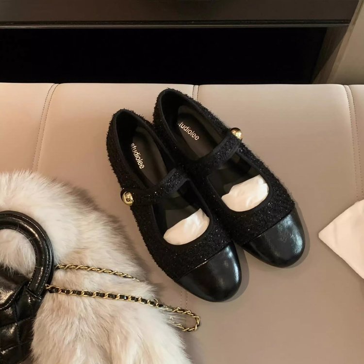 Damen Ballerinas mit modischem Schnallenverschluss und weichem Innenfutter EB