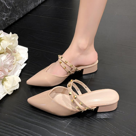 Damen Slingback-Mules mit eleganten Schmuckdetails EB
