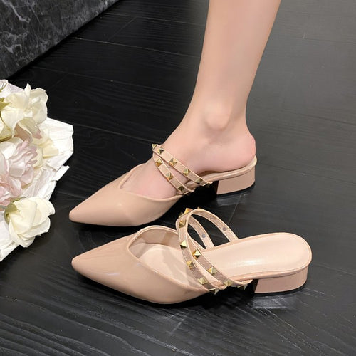 Damen Slingback-Mules mit eleganten Schmuckdetails EB