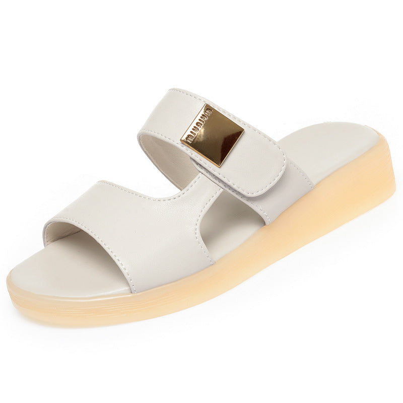 Damen Sandalen mit verstellbarem Riemen und goldenem Schmuckdetail EB