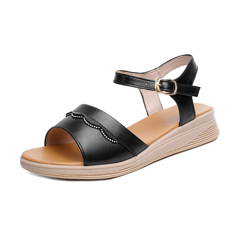 Damen Sandalen mit verstellbarem Riemen und bequemer Luftpolstersohle EB