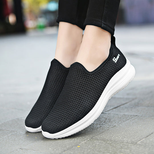 Damen Atmungsaktive Slip-On Freizeitschuhe mit rutschfester Sohle EB