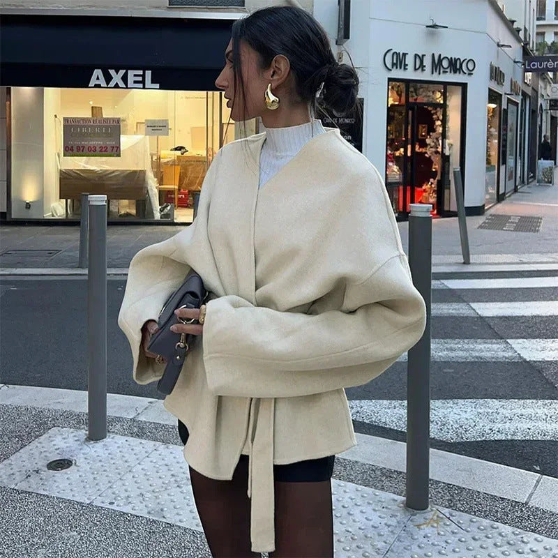 Damen Überwurfjacke mit Gürtel EB