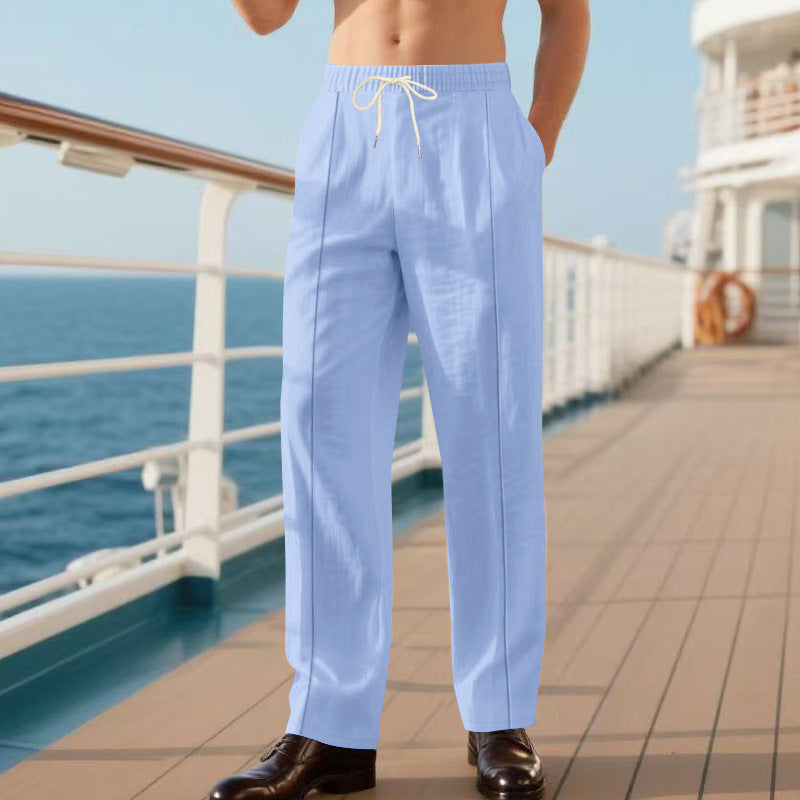 Herren elegante Reisehose mit verstellbarem Kordelzug und atmungsaktivem Stoff EB